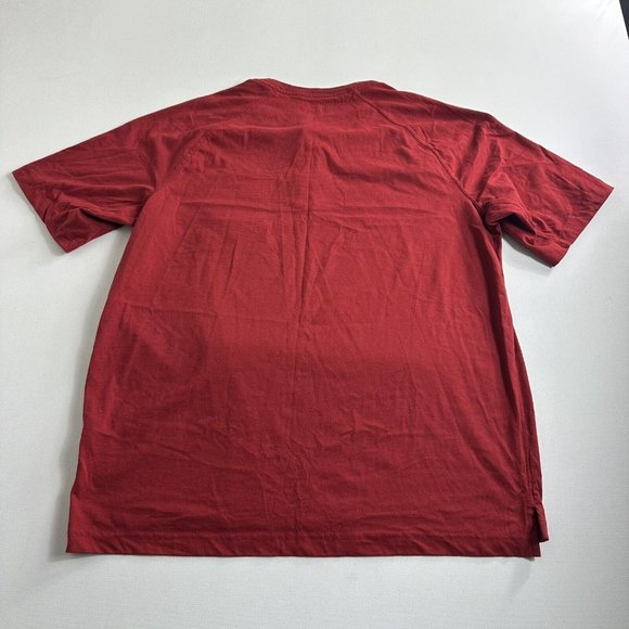 Duluth Trading Henley Relaxed Fit Long Tail Mens Size Large Long SLeeve Red - Picture 2 of 9